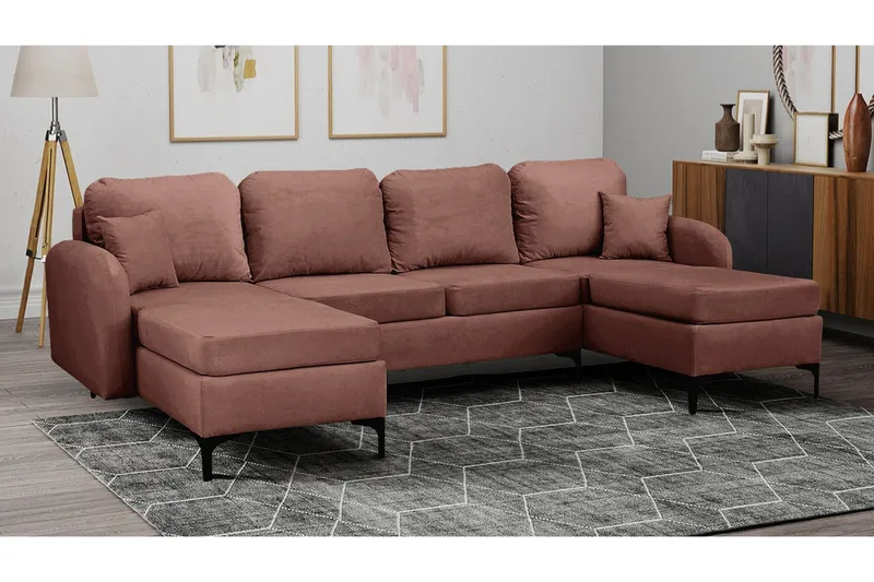 Knocklong 4-sits Hörnbäddsoffa Brown - Möbler - Soffa - Bäddsoffa - Hörnbäddsoffa