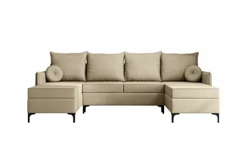 Knocklong 4-sits Hörnbäddsoffa - Cream - Möbler - Soffa - Bäddsoffa - Hörnbäddsoffa