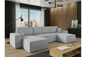 Knocklong 4-sits Hörnbäddsoffa - Grå - Möbler - Soffa - Bäddsoffa - Hörnbäddsoffa