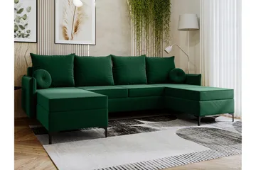 Knocklong 4-sits Hörnbäddsoffa - Grön - Möbler - Soffa - Bäddsoffa - Hörnbäddsoffa