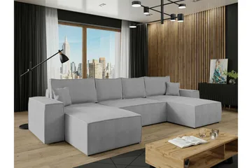 Knocklong 4-sits Hörnbäddsoffa - Ljusgrå - Möbler - Soffa - Bäddsoffa - Hörnbäddsoffa