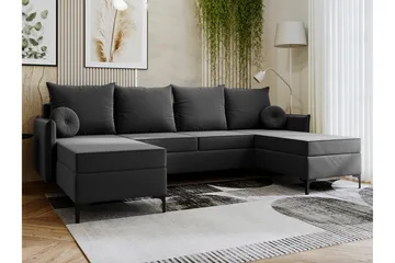 Knocklong 4-sits Hörnbäddsoffa - Mörkgrå - Möbler - Soffa - Bäddsoffa - Hörnbäddsoffa