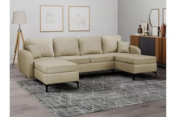 Knocklong 4-sits Hörnbäddsoffa NO_BRAND beige - Möbler - Soffa - Bäddsoffa - Hörnbäddsoffa