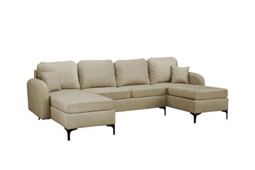 Knocklong 4-sits Hörnbäddsoffa NO_BRAND beige - Möbler - Soffa - Bäddsoffa - Hörnbäddsoffa