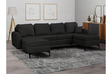Knocklong 4-sits Hörnbäddsoffa NO_BRAND Black - Möbler - Soffa - Bäddsoffa - Hörnbäddsoffa