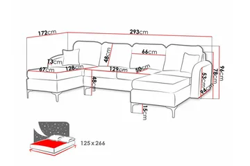 Knocklong 4-sits Hörnbäddsoffa NO_BRAND Dark blue - Möbler - Soffa - Bäddsoffa - Hörnbäddsoffa