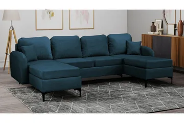Knocklong 4-sits Hörnbäddsoffa NO_BRAND Dark blue - Möbler - Soffa - Bäddsoffa - Hörnbäddsoffa