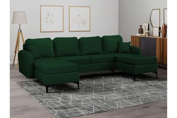 Knocklong 4-sits Hörnbäddsoffa NO_BRAND Dark green - Möbler - Soffa - Bäddsoffa - Hörnbäddsoffa