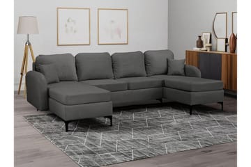 Knocklong 4-sits Hörnbäddsoffa NO_BRAND Dark grey - Möbler - Soffa - Bäddsoffa - Hörnbäddsoffa