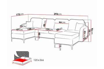 Knocklong 4-sits Hörnbäddsoffa NO_BRAND Dark grey - Möbler - Soffa - Bäddsoffa - Hörnbäddsoffa