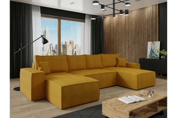 Knocklong 4-sits Hörnbäddsoffa NO_BRAND Yellow - Möbler - Soffa - Bäddsoffa - Hörnbäddsoffa