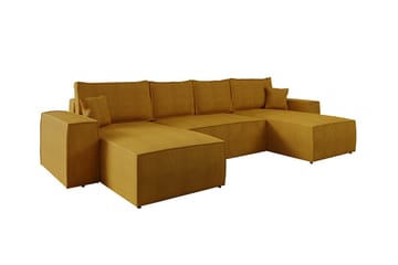 Knocklong 4-sits Hörnbäddsoffa NO_BRAND Yellow - Möbler - Soffa - Bäddsoffa - Hörnbäddsoffa