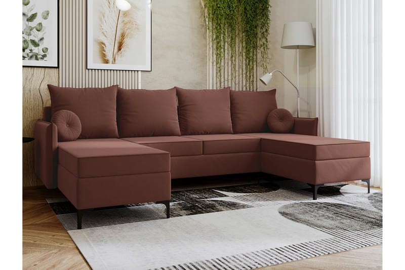 Knocklong 4-sits Hörnbäddsoffa - Rosa - Möbler - Soffa - Bäddsoffa - Hörnbäddsoffa