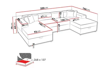 Knocklong 4-sits Hörnbäddsoffa - Möbler - Soffa - Bäddsoffa - Hörnbäddsoffa