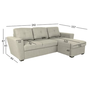 Hörnbäddsoffa Korsvik - Beige - Möbler - Soffa - Bäddsoffa - Hörnbäddsoffa