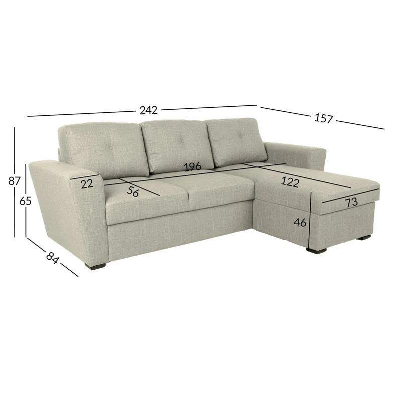 Hörnbäddsoffa Korsvik - Beige - Möbler - Soffa - Bäddsoffa - Hörnbäddsoffa