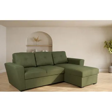 Hörnbäddsoffa Korsvik - Grön - Möbler - Soffa - Bäddsoffa - Bäddsoffa längsbäddad