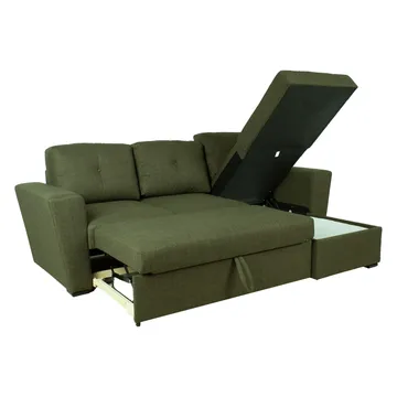 Hörnbäddsoffa Korsvik - Grön - Möbler - Soffa - Bäddsoffa - Bäddsoffa längsbäddad