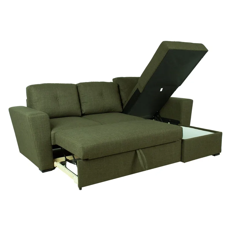 Hörnbäddsoffa Korsvik - Grön - Möbler - Soffa - Bäddsoffa - Bäddsoffa längsbäddad