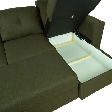 Hörnbäddsoffa Korsvik - Grön - Möbler - Soffa - Bäddsoffa - Bäddsoffa längsbäddad