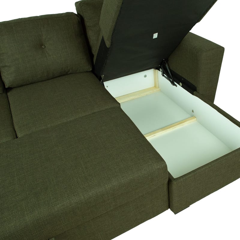 Hörnbäddsoffa Korsvik - Grön - Möbler - Soffa - Bäddsoffa - Bäddsoffa längsbäddad