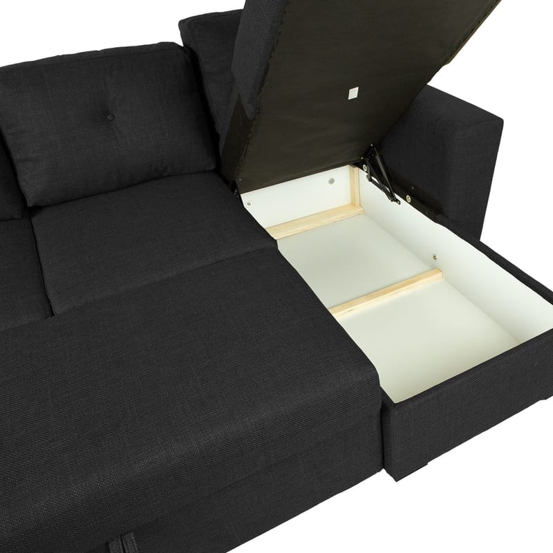 Hörnbäddsoffa Korsvik - Mörkgrå - Möbler - Soffa - Bäddsoffa - Hörnbäddsoffa