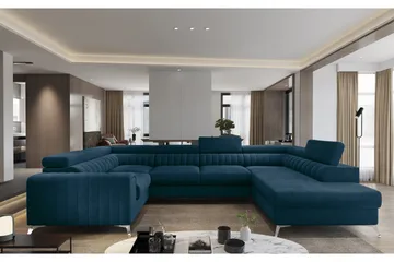 Kotori Hörnbäddsoffa m. Schäslong - Blå - Möbler - Soffa - Bäddsoffa - Hörnbäddsoffa