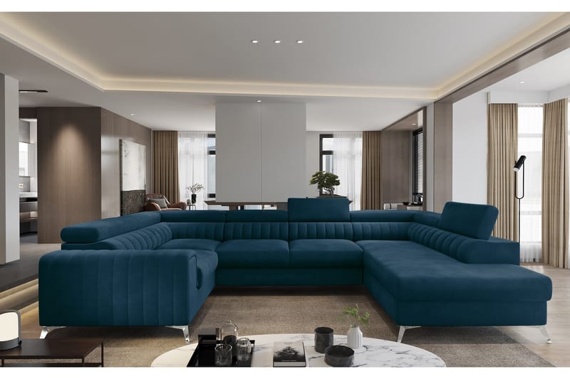 Kotori Hörnbäddsoffa m. Schäslong - Blå - Möbler - Soffa - Bäddsoffa - Hörnbäddsoffa