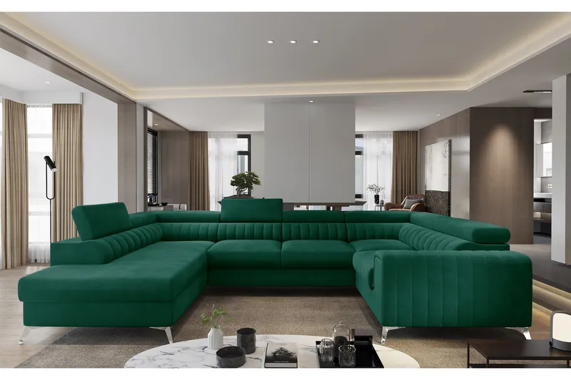 Kotori Hörnbäddsoffa m. Schäslong, Grön