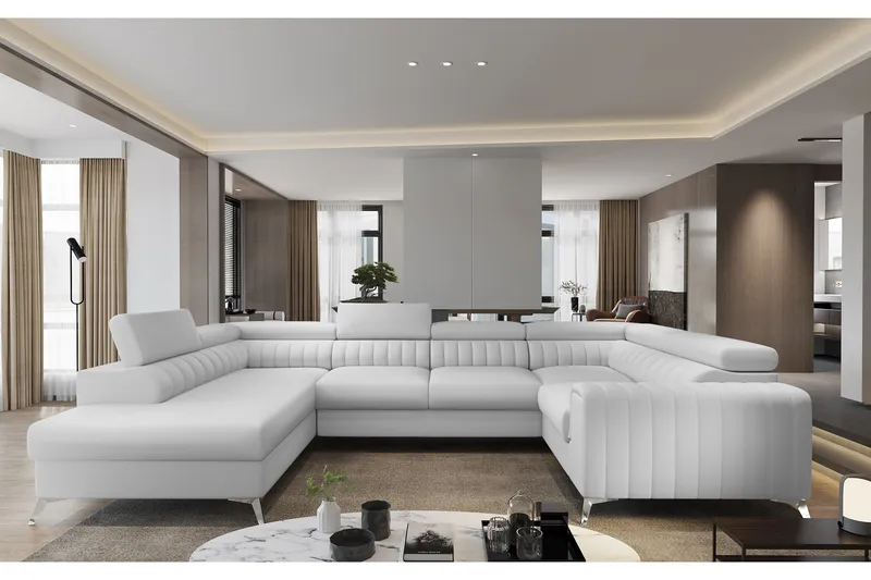 Kotori Hörnbäddsoffa m. Schäslong, Vit