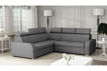Lavona 4-sits L-formad Bäddsoffa 130x190 cm Bäddbar med Förvaring i Tyg - Grå - Möbler - Soffa - Bäddsoffa - Hörnbäddsoffa