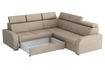 Lavona Bäddhörnsoffa Vändbar LED-belysning - Brun - Möbler - Soffa - Bäddsoffa - Hörnbäddsoffa