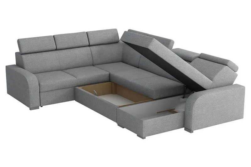 Lavona Hörnsoffa Large LED-belysning - Brun - Möbler - Soffa - Bäddsoffa - Hörnbäddsoffa