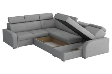 Lavona Hörnsoffa Large LED-belysning - Brun - Möbler - Soffa - Bäddsoffa - Hörnbäddsoffa