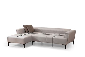 Lilesville Bäddsoffa med divan - Beige - Möbler - Soffa - Bäddsoffa - Hörnbäddsoffa