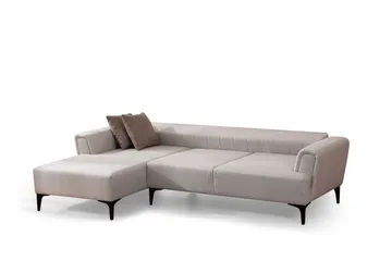 Lilesville Bäddsoffa med divan - Beige - Möbler - Soffa - Bäddsoffa - Hörnbäddsoffa