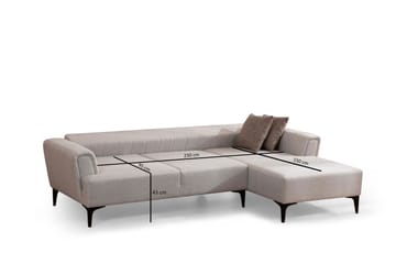 Lilesville Bäddsoffa med divan - Beige - Möbler - Soffa - Bäddsoffa - Hörnbäddsoffa
