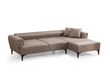 Lilesville Bäddsoffa med divan - Ljusbrun - Möbler - Soffa - Bäddsoffa - Hörnbäddsoffa