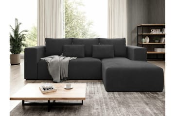 Listowel 3-sits Höger Hörnbäddsoffa 121x205 cm med Förvaring i Manchester - Antracit - Möbler - Soffa - Bäddsoffa - Bäddsoffa divan