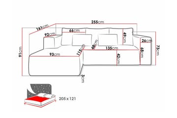 Listowel 3-sits Hörnbäddsoffa beige - Möbler - Soffa - Bäddsoffa - Bäddsoffa divan