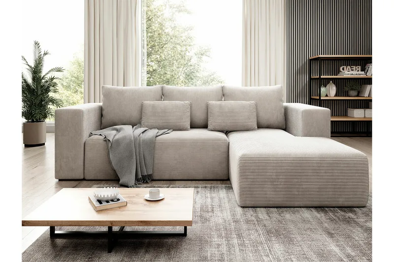 Listowel 3-sits Hörnbäddsoffa Beige/Light beige - Möbler - Soffa - Bäddsoffa - Bäddsoffa divan
