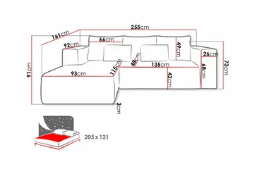 Listowel 3-sits Hörnbäddsoffa Black - Möbler - Soffa - Bäddsoffa - Hörnbäddsoffa