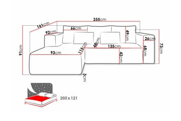 Listowel 3-sits Hörnbäddsoffa Black - Möbler - Soffa - Bäddsoffa - Hörnbäddsoffa
