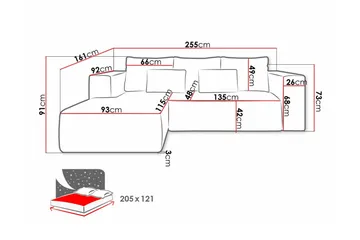 Listowel 3-sits Hörnbäddsoffa Dark green - Möbler - Soffa - Bäddsoffa - Hörnbäddsoffa