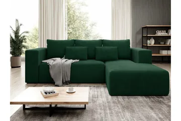 Listowel 3-sits Hörnbäddsoffa Green - Möbler - Soffa - Bäddsoffa - Bäddsoffa divan
