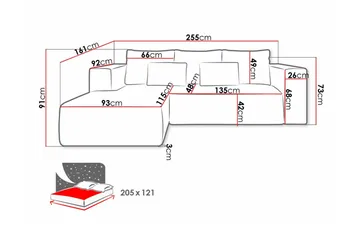 Listowel 3-sits Hörnbäddsoffa Green - Möbler - Soffa - Bäddsoffa - Bäddsoffa divan