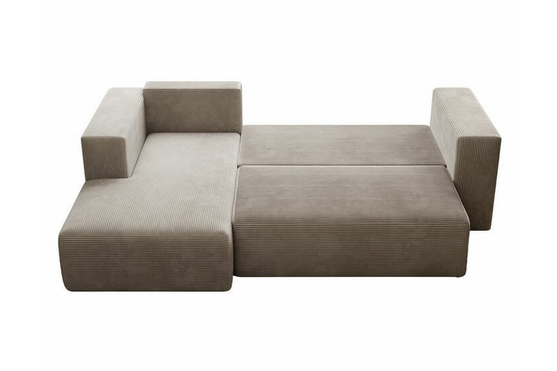 Listowel 3-sits Hörnbäddsoffa med Divan och Schäslong i Tyg med Träram - Brun - Möbler - Soffa - Bäddsoffa - Bäddsoffa divan