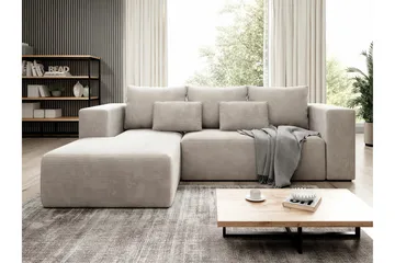Listowel 3-sits Hörnbäddsoffa NO_BRAND beige - Möbler - Soffa - Bäddsoffa - Bäddsoffa divan