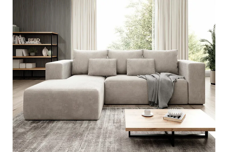 Listowel 3-sits Hörnbäddsoffa NO_BRAND beige - Möbler - Soffa - Bäddsoffa - Bäddsoffa divan