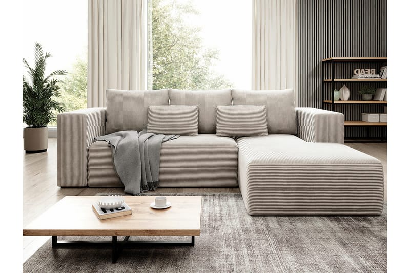 Listowel 3-sits Hörnbäddsoffa NO_BRAND Beige/Light beige - Möbler - Soffa - Bäddsoffa - Bäddsoffa divan